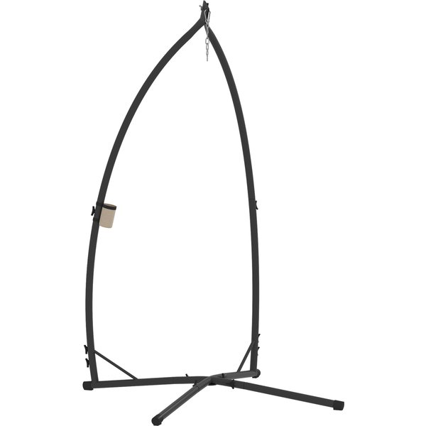 Outsunny Hammock Chair Stand Only, Hanging Chair Stand with X-Shape Base, Heavy Duty Steel Single Hammock Egg Swing Frame for Indoor Outdoor, 150 KG Load Capacity Black | Aosom Ireland