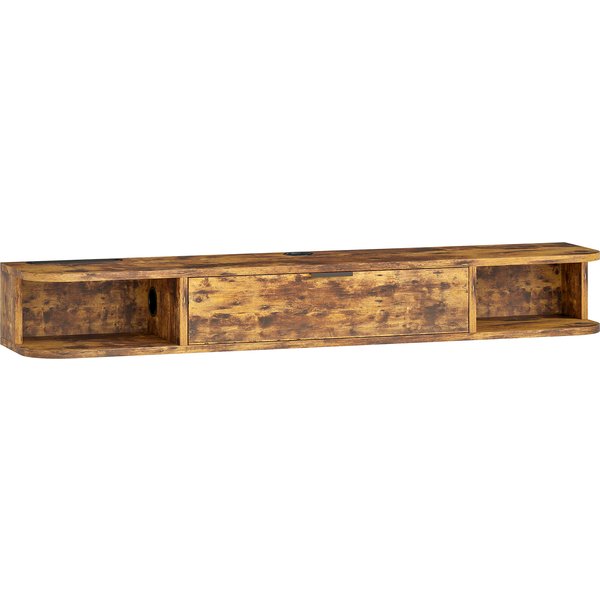 HOMCOM 120 cm Floating TV Unit for TVs up to 50 Inch - Rustic Brown | Aosom Ireland