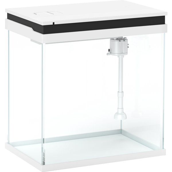 PawHut 14L Glass Fish Tank With Filter System, LED Lights, Water Pump, White | Aosom Ireland