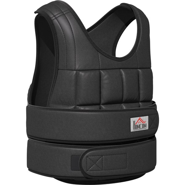 HOMCOM Gewichtsweste 30 kg verstellbar mit 35 Gewichtssäcken für Krafttraining aus Oxford Metall Schwarz 60x50cm Aosom.de