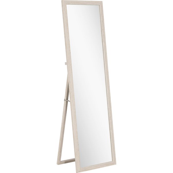 HOMCOM Ganzkörperspiegel 160 x 50 cm Rechteckig Standspiegel mit Steinoptik, Splitterfrei Wandspiegel zum Anlehnen, Stehen, Spiegel für Wohnzimmer, Schlafzimmer, Flur, Weiß Aosom