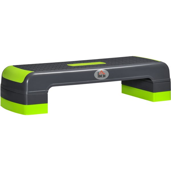 HOMCOM Aerobic-Stepper höhenverstellbar Fitness Steppbrett 10/15/20 cm Indoor Outdoor bis 150 kg belastbar 78 x 28 cm Grün für effektives Training Aosom.de