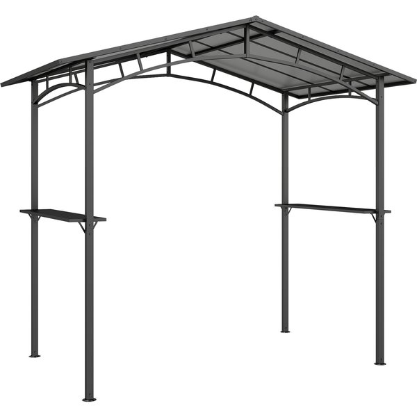 Outsunny BBQ Shelter 2.5x1.5m with Side Shelves PC Roof Aluminium Frame Outdoor BBQ Gazebo | Aosom Ireland