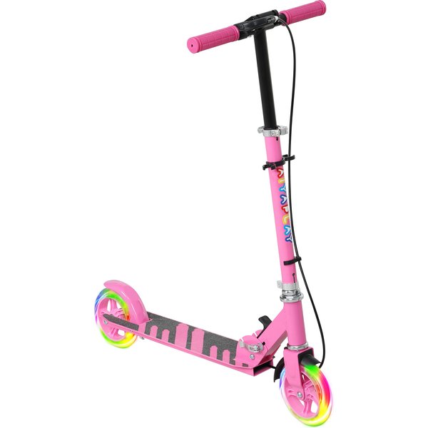 Aiyaplay Trottinette Pour Enfants 3-8 Ans Avec Roues Lumineuses, PoignéE RéGlable Et Frein ArrièRe, Rose-image