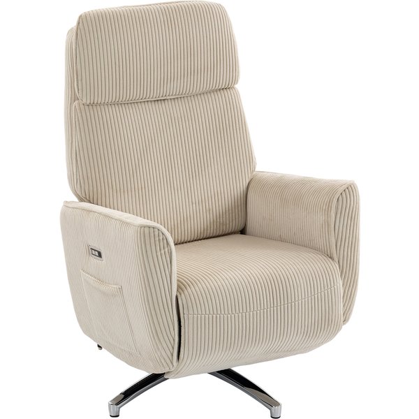 Homcom Fauteuil Relax ÉLectrique Inclinable Avec Fonction Couchage, 2 Moteurs, Fauteuil Tv Pivotant Avec Port Usb-image