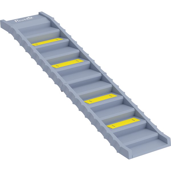 PawHut Dog Car Ramp with Anti-Slip Steps, 10-Steps Pet Stairs for Pets to Access Cars and High Beds, Grey | Aosom Ireland