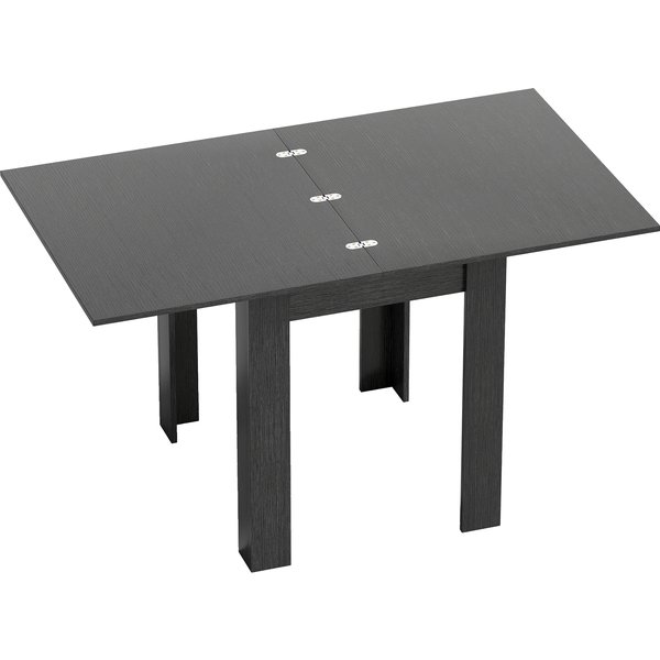 Homcom Table à Manger Extensible Pour 4-6 Personnes En Bois Et Acciaio, 140X80X77.5 Cm, Noir-image