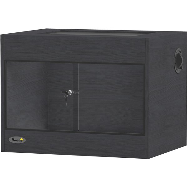 PawHut OSB Wood Reptile Terrarium with Tempered Glass Door, Secure Lock and Removable Lid, 60x45x45cm, Black | Aosom Ireland