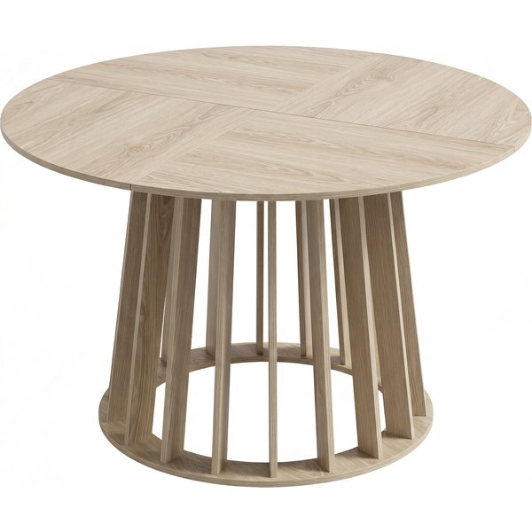 HOMCOM Runder Esstisch für 4–6 Personen, Ø 120 x 75 cm, Küchentisch mit robustem Lamellenfuß, modernes Design, für Esszimmer, Küche, Wohnzimmer, Naturholz Aosom