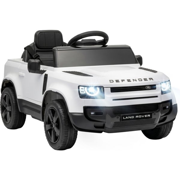 AIYAPLAY Land Rover Licensed 12V Kids Ride on Car with Remote, Suspension, Slow Start, 3 Speeds, Lights, Music, Horn, White | Aosom Ireland