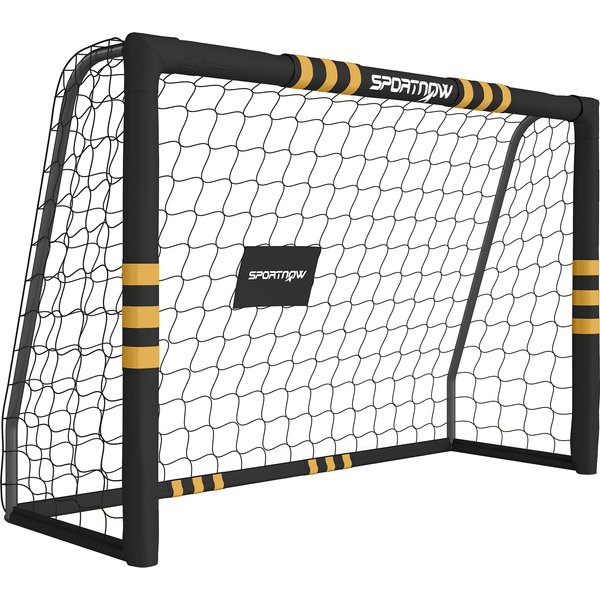 SPORTNOW Fußballtor mit Schutzschaum, 1,8 x 1,2 m - Outdoor-Fußballtor für Kinder & Erwachsene mit 5 Erdnägeln und PE-Netz - für Garten, Park, Strand, einfache Montage, Gelb Aosom