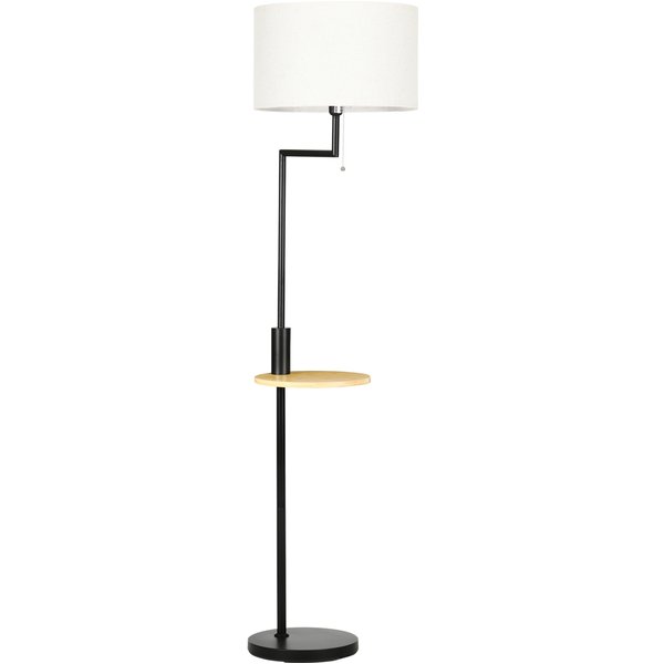 HOMCOM Stehleuchte, Stehlampe mit Ablage, 40 W Standlampe mit USB-Anschluss, Standleuchte, Stahl, Creme, Ø40 x 168 cm, exkl. Glühbirne Aosom
