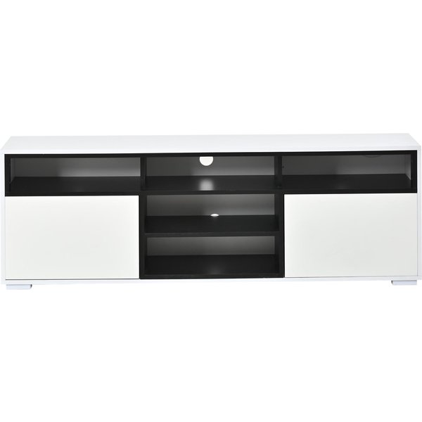 Meuble TV Led, Blanc Aosom France-image