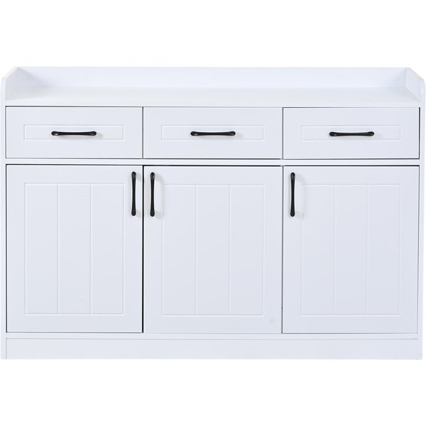 Buffet Avec Beaucoup De Rangement, Blanc Aosom France-image