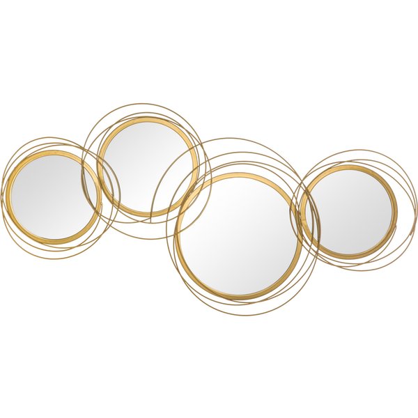 HOMCOM Spiegel-Set Wanddekoration mit 4 runden Spiegeln für Wohnzimmerdeko, eleganter Wandschmuck aus Metall Aosom.de