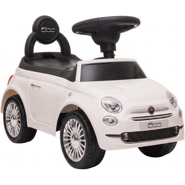 Aiyaplay Voiture à Pousser Pour Enfants 12-36 Mois Licence Fiat Avec Musique, Klaxon Et Coffre Sous-SièGe En Pp, Blanc-image