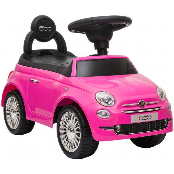 Aiyaplay Voiture à Pousser Pour Enfants 12-36 Mois Licence Fiat Avec Musique, Klaxon Et Rangement Sous-SièGe En Pp, Rose-image