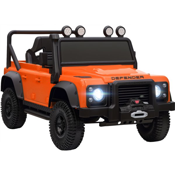AIYAPLAY Kids Ride On Car with Remote Control, 4-Wheel Suspension, Soft Start, Music, Horn, LED Lights for 3-5 Years Old, Orange