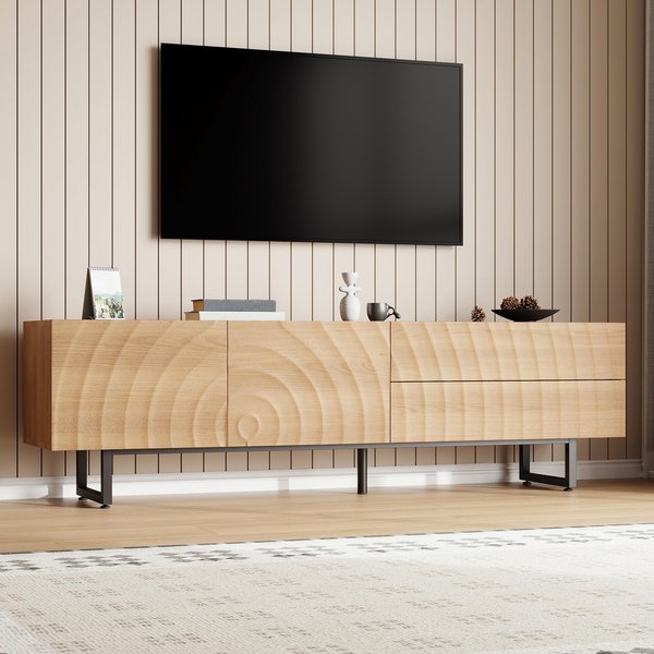 GP Store Scandinavian Style TV Cabinet with 2 Doors and 2 Drawers