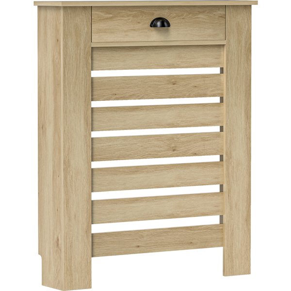 HOMCOM 95.5H x 78Wcm Radiator Cover, with Drawer - Oak | Aosom Ireland