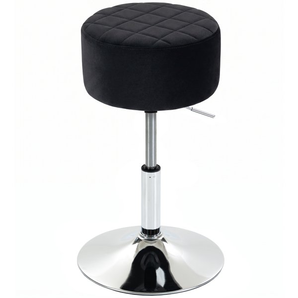 HOMCOM Bar Stool Adjustable Swivel Chair Velvet-feel seat 1 Piece, Black