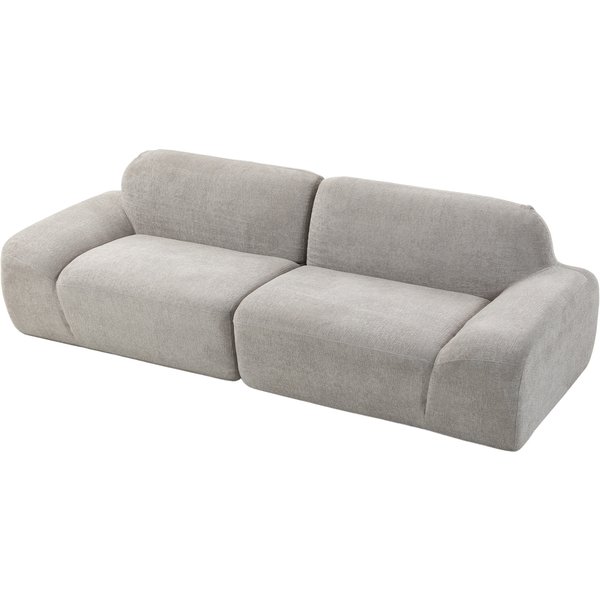 HOMCOM 3-Sitzer-Sofa, 244 cm rahmenloses modulares Sofa mit breiter Sitzfläche, dicker Polsterung, modernes kompaktes Chenille-Sofa für Wohnzimmer, Hellgrau Aosom