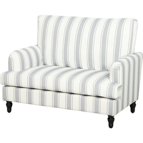 HOMCOM Velvet Single Sofa Armchair, Modern Accent Chair with Stripes, Turned Legs and Wide Seat, Grey