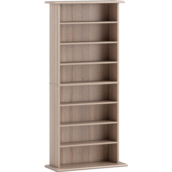 HOMCOM 360 CD Storage Unit - Natural Wood Finish