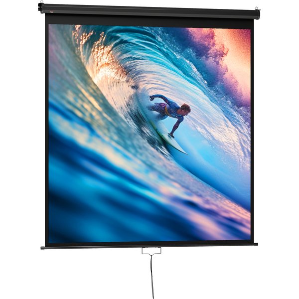 HOMCOM Beamer Leinwand 178 x 178 cm 99 Zoll 1:1 HD 4K Projektionsleinwand Rollo-Leinwand für Heimkino Büro-Präsentationen Aosom