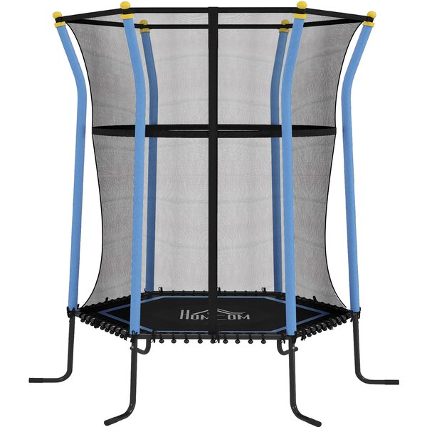 HOMCOM Kids Trampoline Mini Bouncer with Enclosure Safety Net For Ages 3-10 Years - Blue