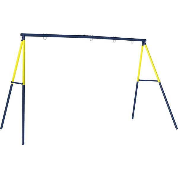 Aiyaplay BalançOire Portique Pour Enfant Avec Double BalançOire Cadre En Acier, Pour 3-8 Ans, 260X160X178Cm Bleu-image