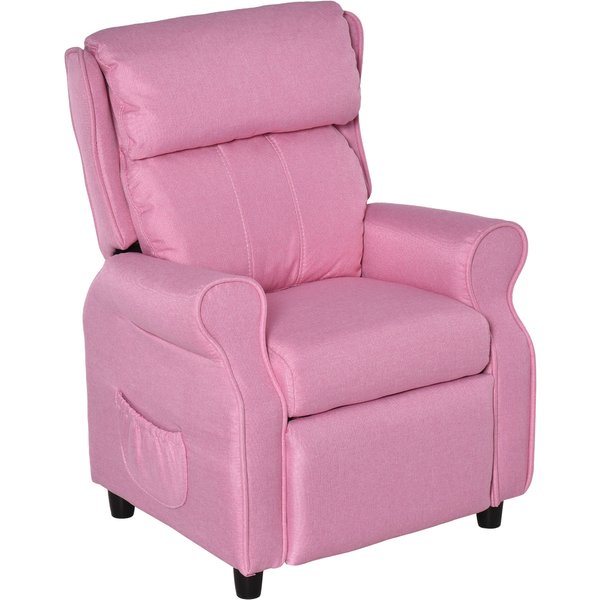 HOMCOM Verstellbares Kindersofa mit Fußstütze, gemütlicher Kindersessel für 3-5 Jahre, Rosa 58x53x70cm, ideal für Jungen und Mädchen Aosom.de