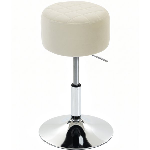 HOMCOM Bar Stool Adjustable Swivel Chair Velvet-Feel Seat 1 Piece, Beige