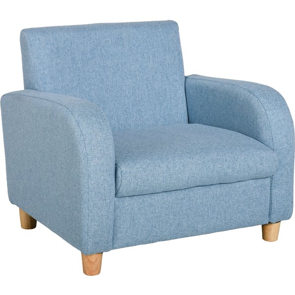 HOMCOM Kindersessel Kindersofa mit dickem Schaumstoff & Sitzkissen, Anti-Rutsch-Füße, Blau, 49x45x44,5cm für Kinderzimmer Aosom.de