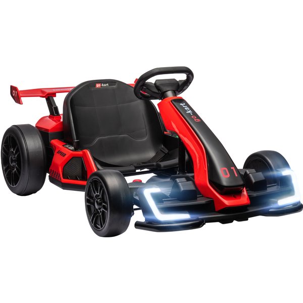 HOMCOM 24V Electric Go Kart for Kids with Adjustable Seat for 6-12 Years Old, Red Aosom UK