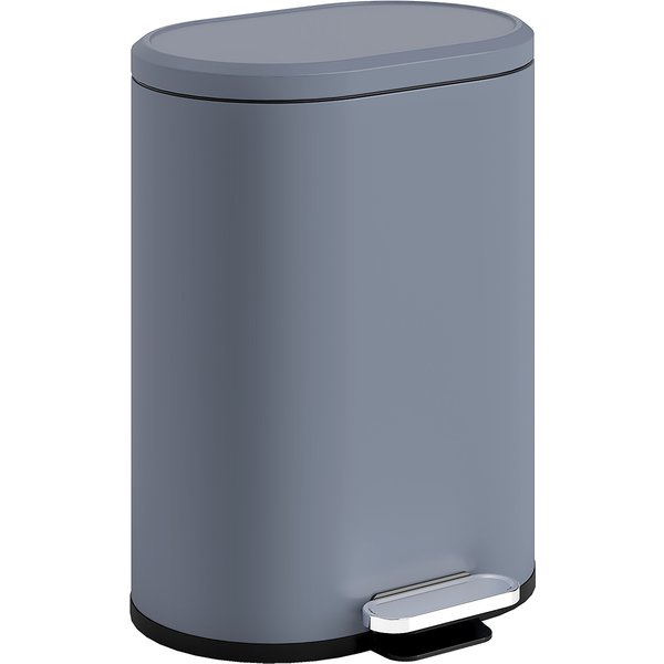 Homcom Poubelle Cuisine 6L, Poubelle à PéDale En MéTal Avec Seau IntéRieur, Couvercle à Fermeture Douce, 24,5X21,5X29,5Cm, Gris-image