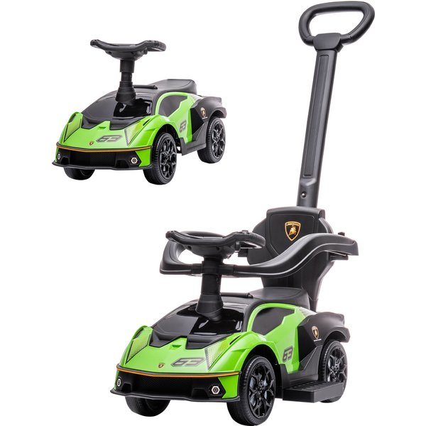 Aiyaplay Voiture à Pousser Pour Enfants Porteur Enfants 1 à 3 Ans Multi-éQuipéE Avec PoignéE De PousséE, Klaxon Et Volant, Vert-image