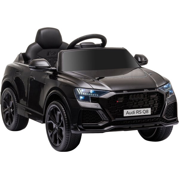 Homcom Voiture éLectrique Enfants Sous Licence Audi Rs Q8, VéHicule éLectrique Avec TéLéCommande, MP3, Usb, Bluetooth, Noir-image