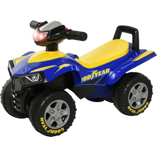 HOMCOM Kids Quad Bike Walker with Engaging Sound Effects, Sturdy PP Construction, Vibrant Yellow & Blue Aosom UK