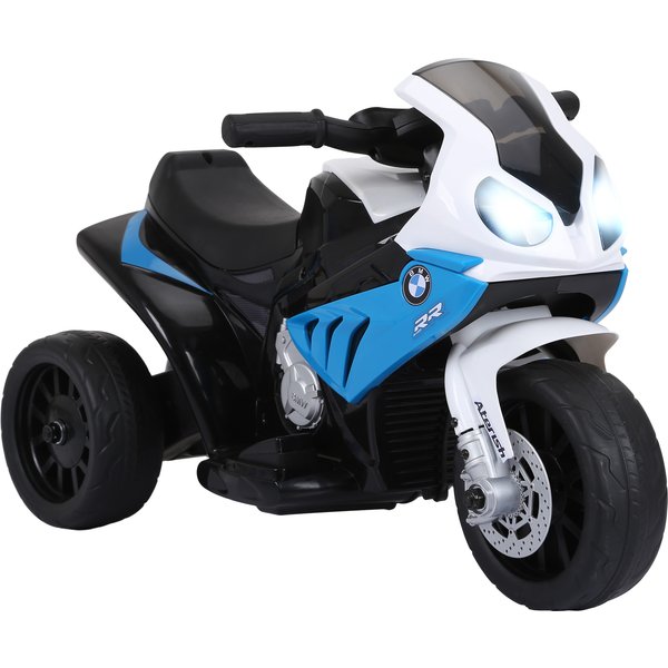 Homcom Moto éLectrique Pour Enfants 3 Roues 6V 2,5 Km/H Effets Lumineux Et Sonores Charge Max. 20 Kg Bmw S1000 Rr Bleu-image