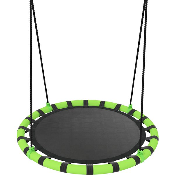 AIYAPLAY 100 cm Diameter Kid Nest Swing Seat with Height Adjustable Ropes for Outdoor Indoor, Black