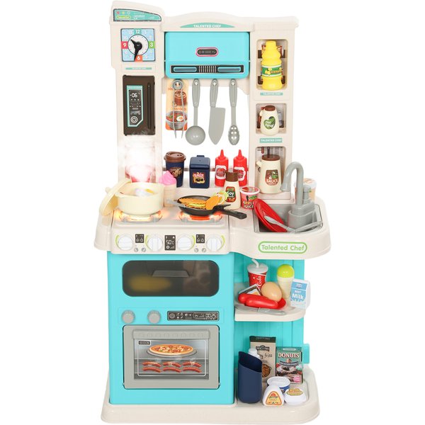 AIYAPLAY Kinderküche Spielküche mit Ofen Spüle Licht-und Soundfunktion und Zubehör Spielzeugküche Puppenküche Spielset Spielzeug für Kinder Geschenk für Mädchen Jungen 3-6 Jahren Grün Aosom