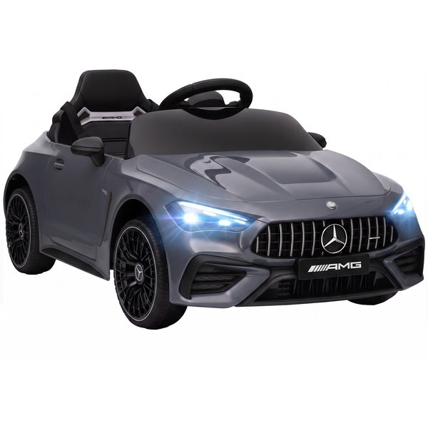 AIYAPLAY Licensed Mercedes AMG Kids Electric Car, 12V Ride On Car with Dual Motors, Remote Control for 3-6 Years, Grey
