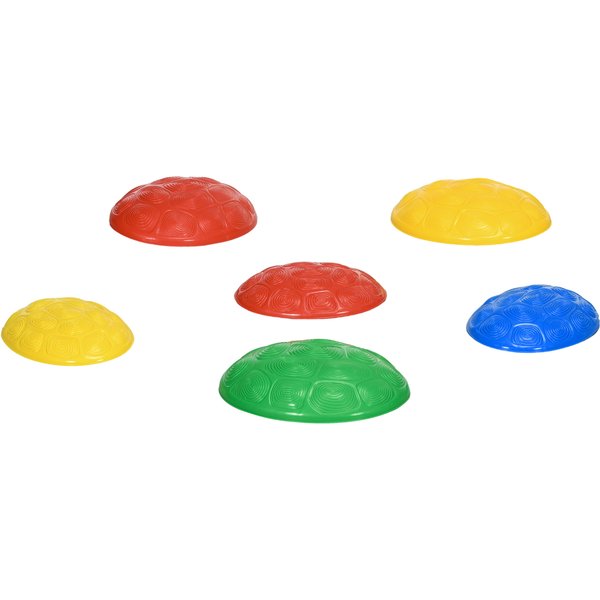 ZONEKIZ 6Pcs Kids Stepping Stones with Non-Slip Mats, Balance River Stones Indoor Outdoor Sensory Toys for 3-8 Years Old Aosom UK