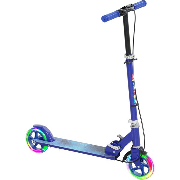 Aiyaplay Trottinette Enfants 3 à 8 Ans, Trottinette Pliable à 2 Roues LED Roues Lumineuses, 4 RéGlages En Hauteur, Bleu-image
