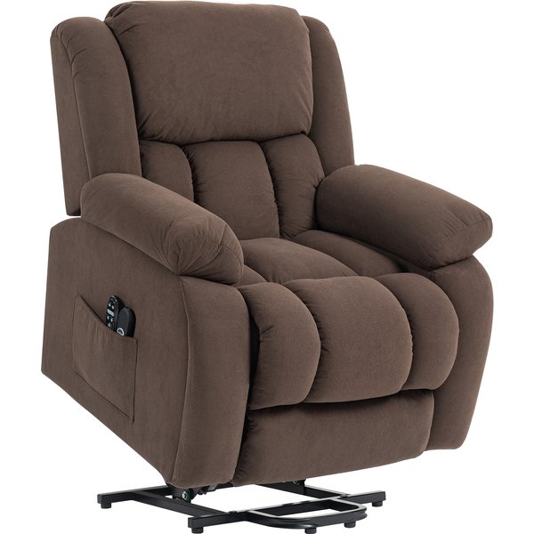 Homcom Fauteuil Releveur éLectrique, Fauteuil Relax éLectrique Avec Fonction Massage Et Chauffage, 93 X 104 X 100 Cm, Marron-image