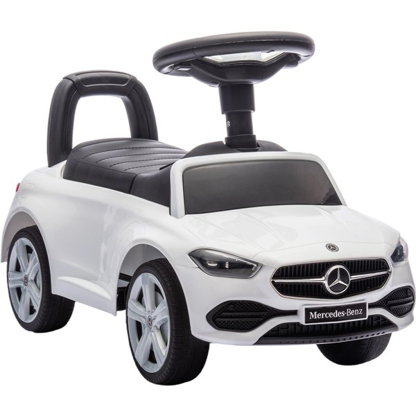 AIYAPLAY Official Mercedes-Benz Ride On Car, Foot to Floor Sliding Walker with Horn, Engine Sounds and Under-Seat Storage, White