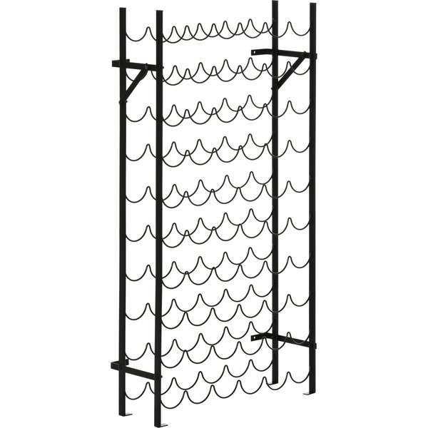 HOMCOM Weinregal für 60 Flaschen, wandmontierbares Flaschenregal aus Metall, eleganter Weinständer in Schwarz für Zuhause Aosom.de