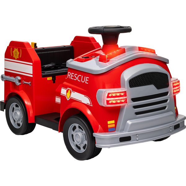 AIYAPLAY Kinder Elektroauto 1 6V Kinderauto mit Musik, Hupe, Elektrofahrzeug mit Scheinwerfer, Sanft Start, 3 km/h, für 3-5 Jahre Kinder, Rot Aosom