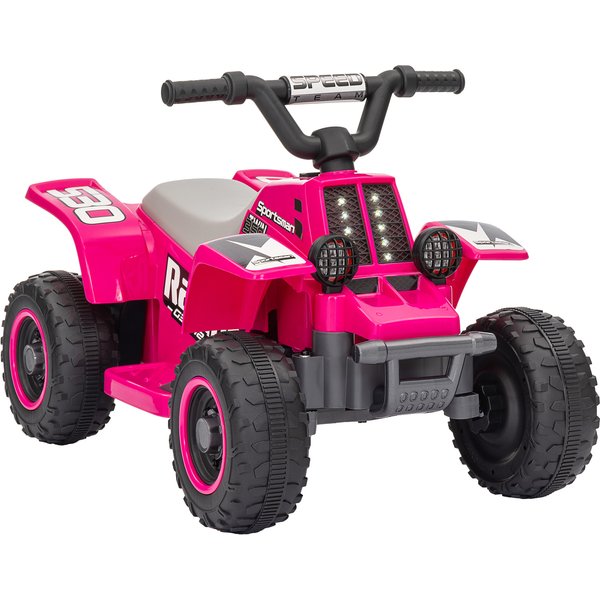 AIYAPLAY 6V Electric Quad Bike for Kids, Ride On ATV w/ Forward Backward, Headlights, for 18-36 Months - Pink Aosom UK